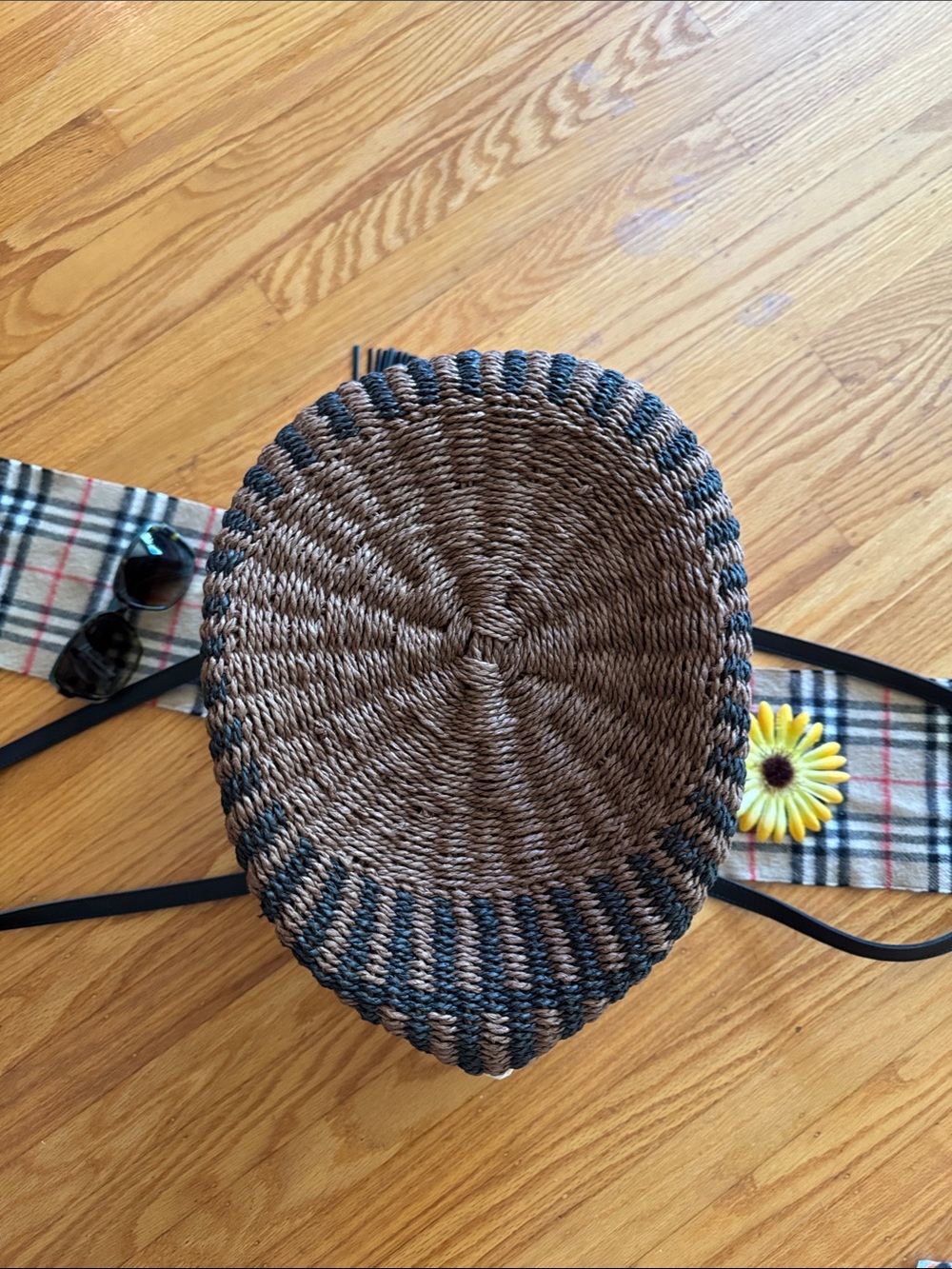 🌺 PATRICIA NASH; Sellia Maize Specialty Woven Tan/Black Zipper Top Tote Bag 4 U! - Picture 15 of 16